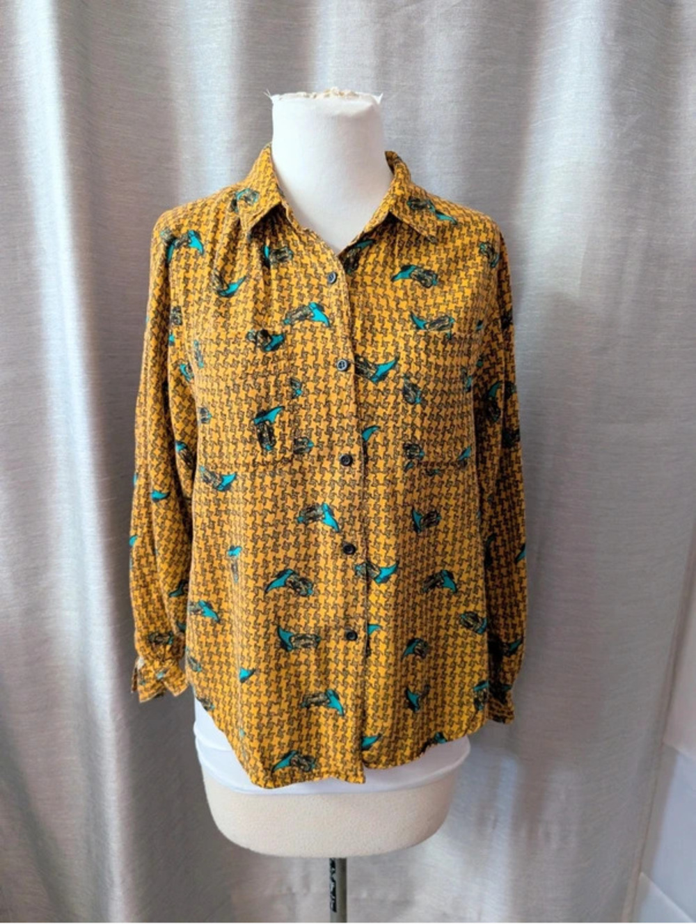 SOLD Vintage 80s Cowboy Boot Print Shirt M